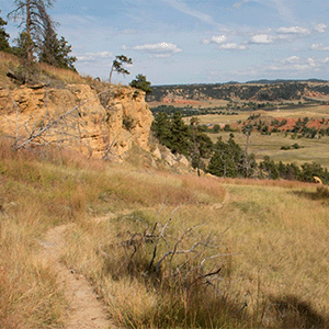A view of Red Beds Loop Trail and the surrounding landscape.