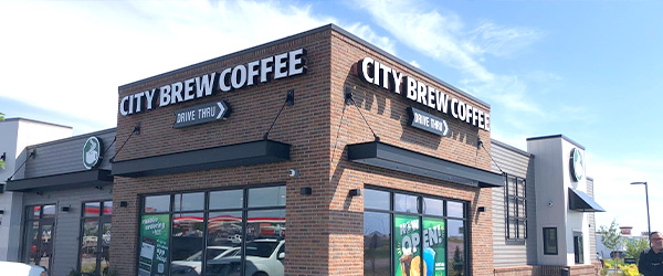 Exterior of City Brew Coffee.