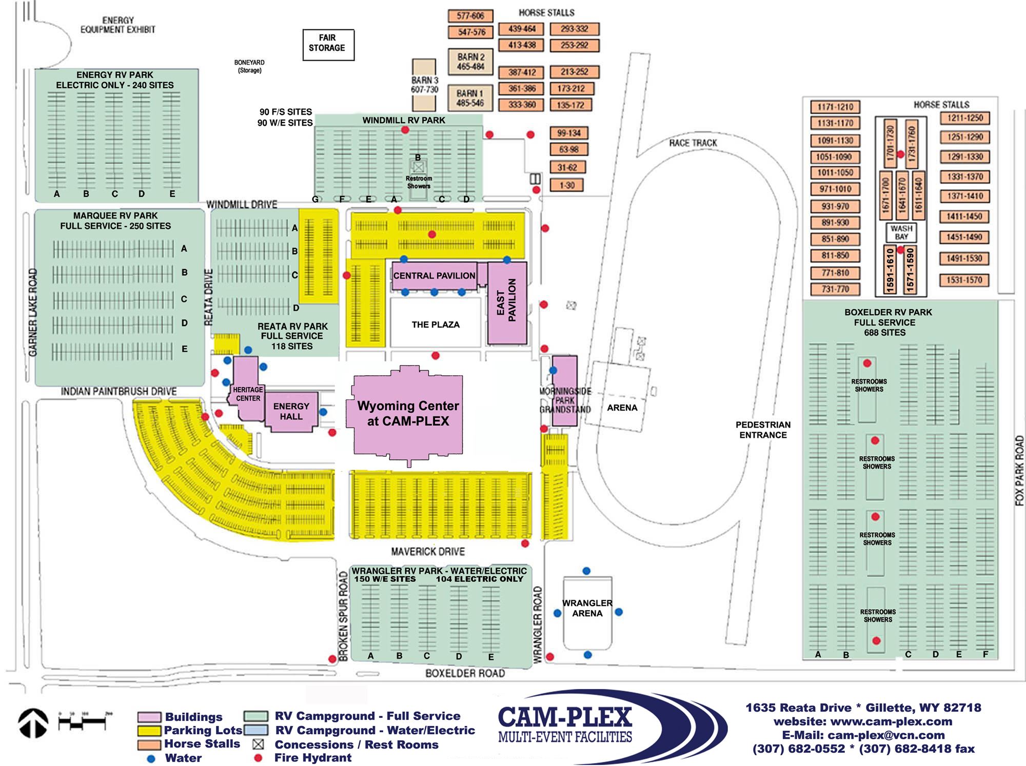 A map of the Cam-Plex Multi-Event Facilities.